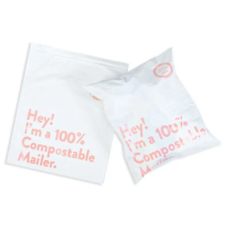 

50Pcs/lots New Color Plant Starch Mailer Postal Bag 100% D2W Biodegradable Clothing Courier Bag Waterproof Self-Seal Pouch Bag