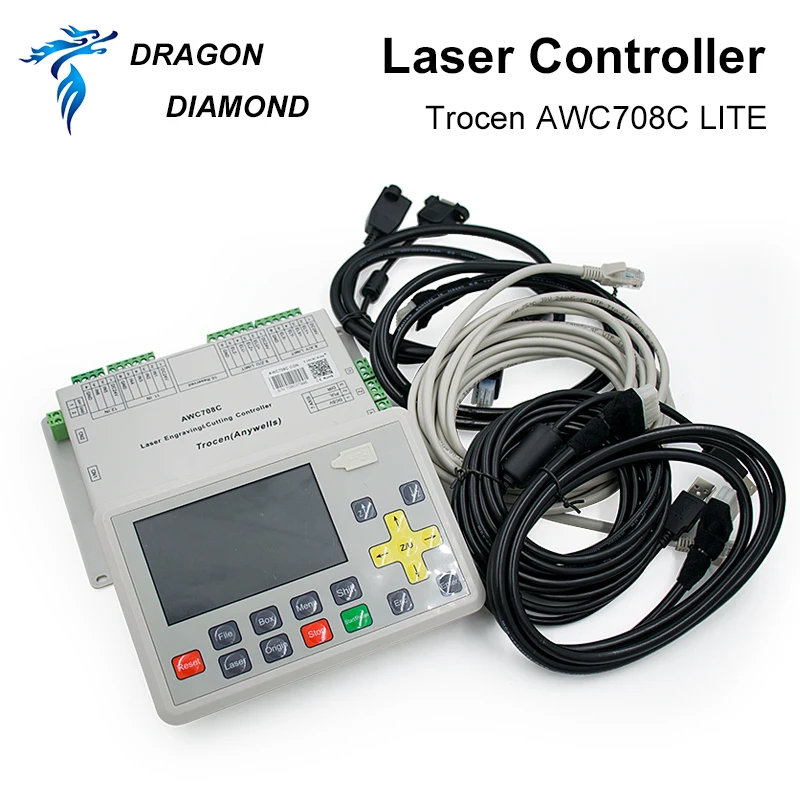 Оригинальная система лазерного контроллера Trocen AWC708C LITE Co2 для лазерной гравировальная и режущая машина