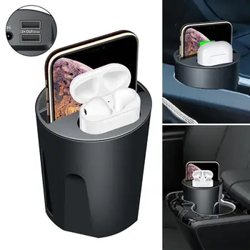 

X9A 5/7/10W Four-in-one Wireless Car Charger Water Cup Charging QI Dual USB For Apple Samsung Airpods XS MAX / XR / X / 8 PLUS