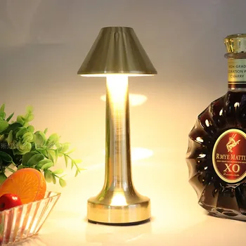 

BEIAIDI Romantic Led Restaurant KTV Cafe Bar Table Lamp Retro Decoration Light Portable Chargeable Led Night Light Warm White