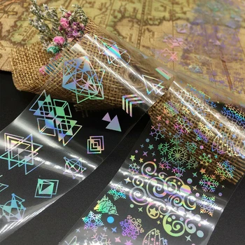 

1 Roll 100x4cm Holografico Polish Stickers Geometric Transfer Foil Nails Decal Sliders For Nail Art Decoration Manicure Design
