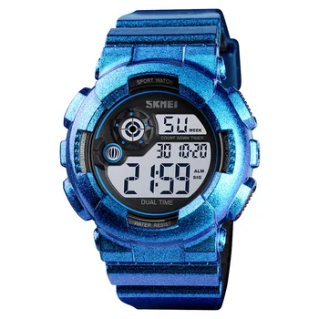 

Digital Electronic Watch Waterproof Multifunction Luminous Round Dial Adjustable Strap LXH