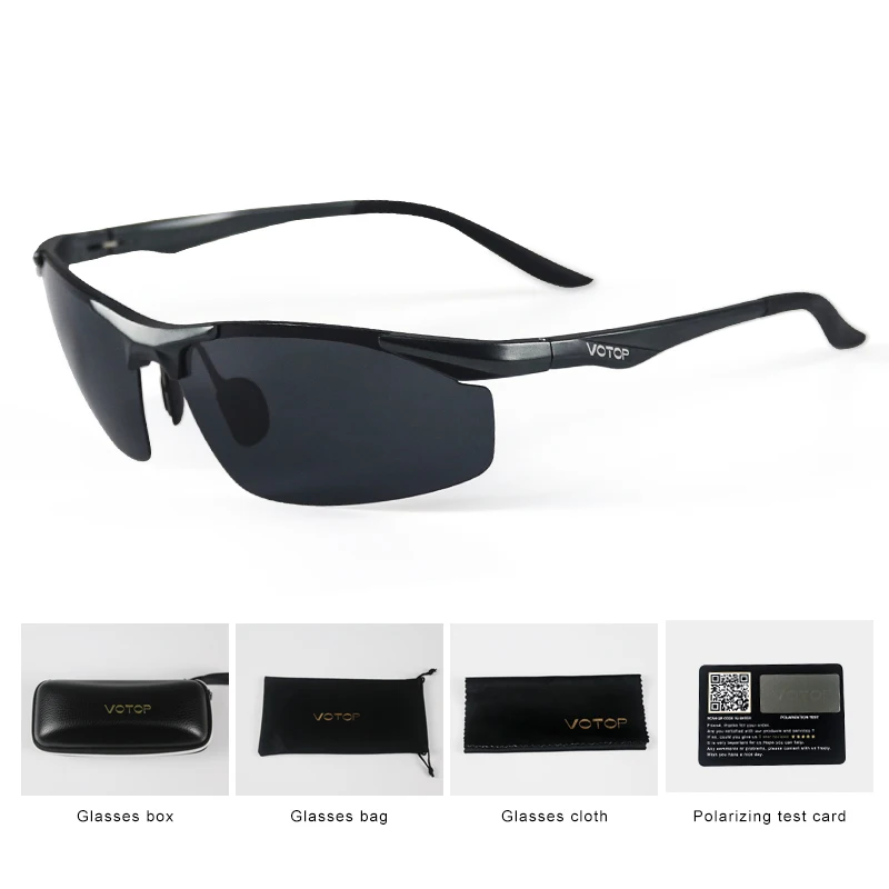VOTOP Polarized Sunglasses Men Anti Glare Lens UV400 Aluminium Magnesium Frame Sun Glasses For Driving Fishing Travel_voghion.com