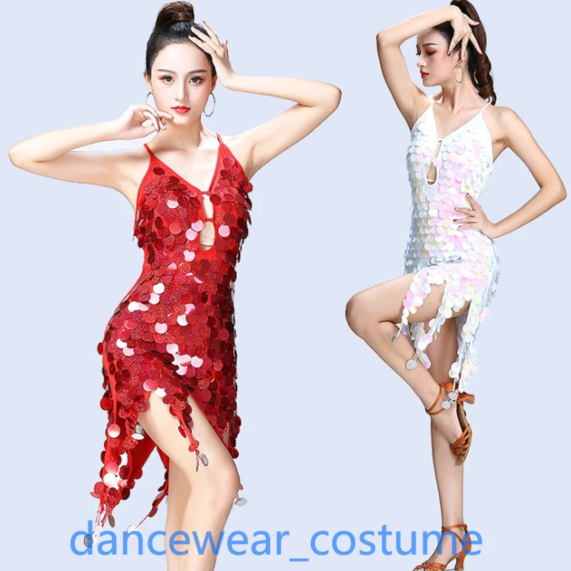 

Women High Quality Sequins Latin Dance Dress Skirt Professional Ballroom Latin Tango Jazz Modern Fringe Skirt Sexy Tassel Skirt