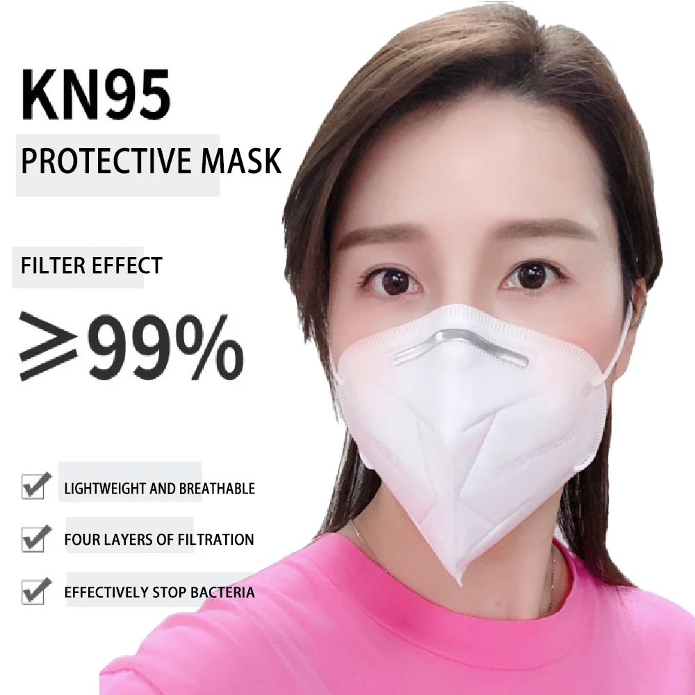 

50pcs N95 Safety Protective Mask 4 Layers Bacteria Proof Anti Infection Kn95 Masks Particulate Mouth Respirator Anti Pm2.5