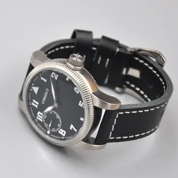 

Mens watch Hand Winding Corgeut 45mm black Dial Green Marks 6497、3600 white lumber waterproof men SS case mechanical watches