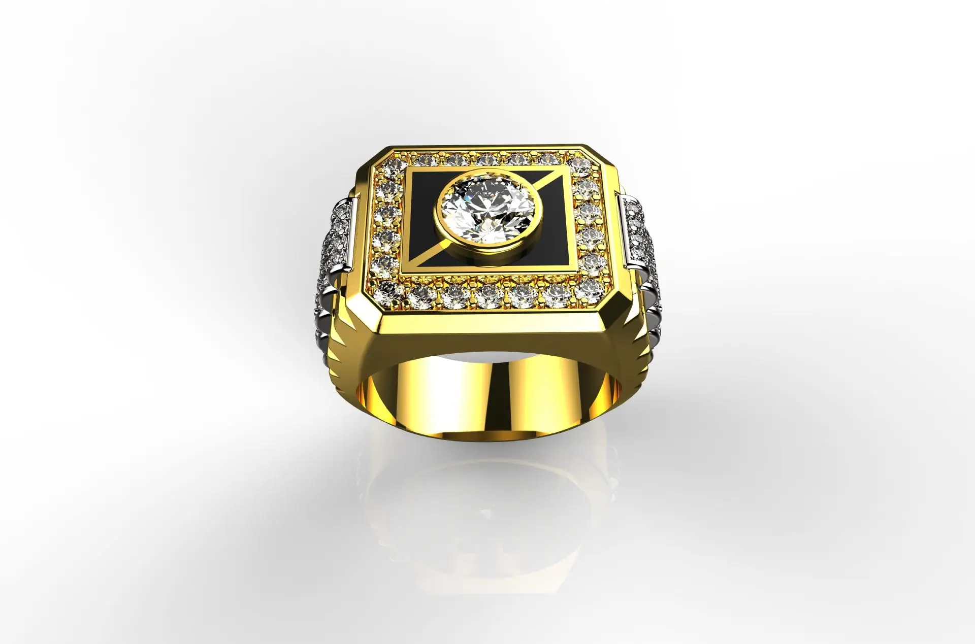 

14K Gold Filled 1.5 Carats Diamond with Cushion Zirconia Gemstone Ring for Men Fine Silver 925 Jewelry Bizuteria Anillos De Ring