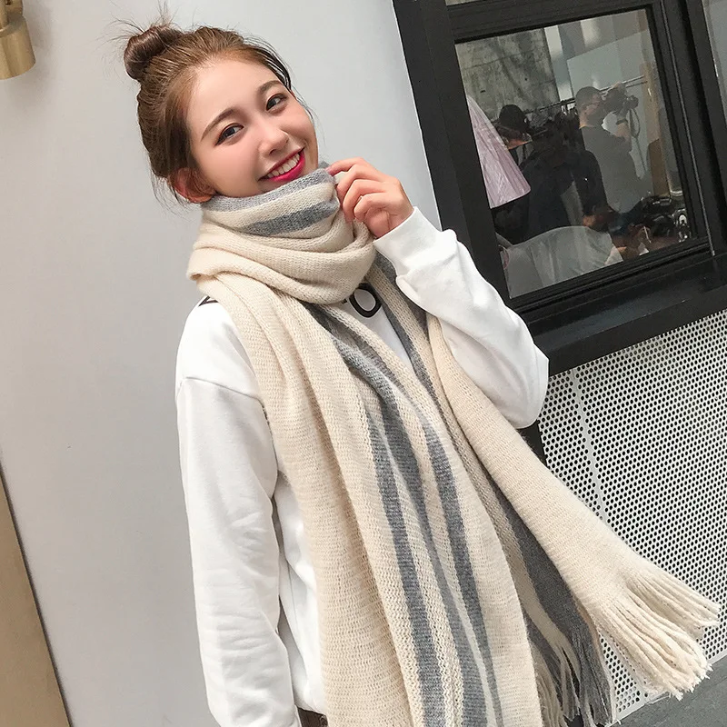 Кашемировый женский шарф зимняя теплая шаль Foulard Femme Пашмина шерсть палантин голова шеи длинный зимний шарф женский для женщин