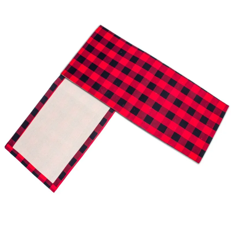 New Tablecloth New Year Christmas Plaid Print Cotton Decorations Christmas Linen Table Flag Table Simple And Stylish Joker New