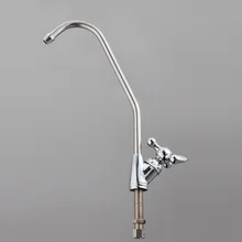 

1/4" Ceramic Core Gooseneck Water Purifier Faucet Reverse Osmosis RO Drinking Water Filter Faucet Parts Chrome Plating