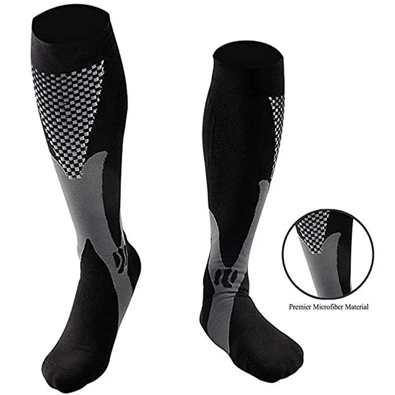 Calcetines de compresión Nylon médico enfermería medias aptas para deportes negro calcetines de compresión para Anti fatiga médico, venas varicosas