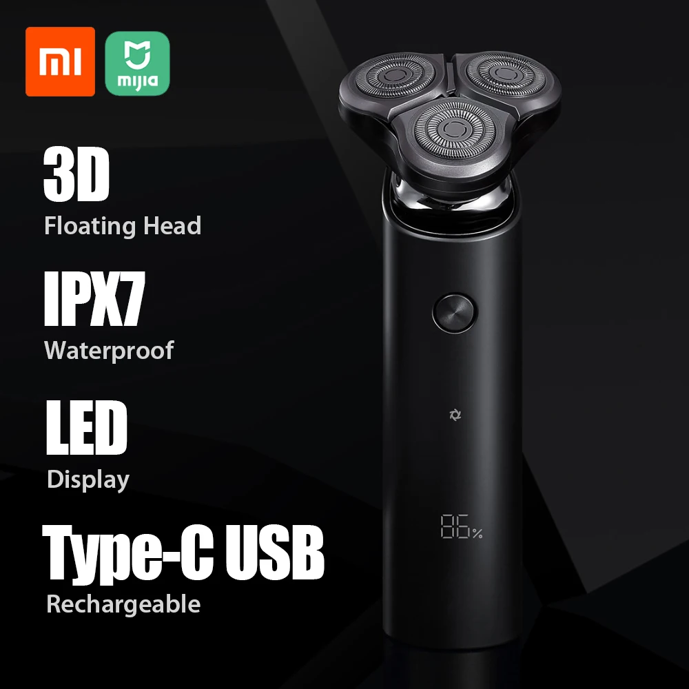 Электробритва Xiaomi Mijia S500 Мужская водонепроницаемая триммер для бороды 3 головки
