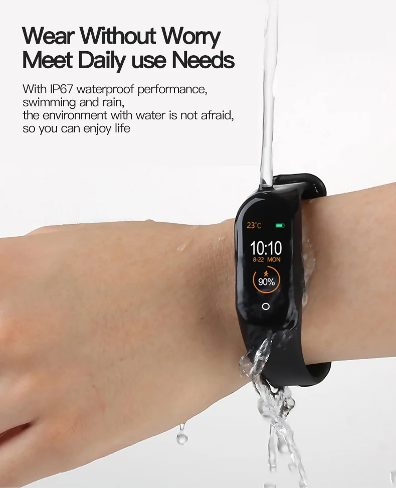 M4 банда inteligente 4 reloj de seguimiento de fitness pulsera de deporte Frecuencia cardatiaca presión артериальный монитор смарт-ленты