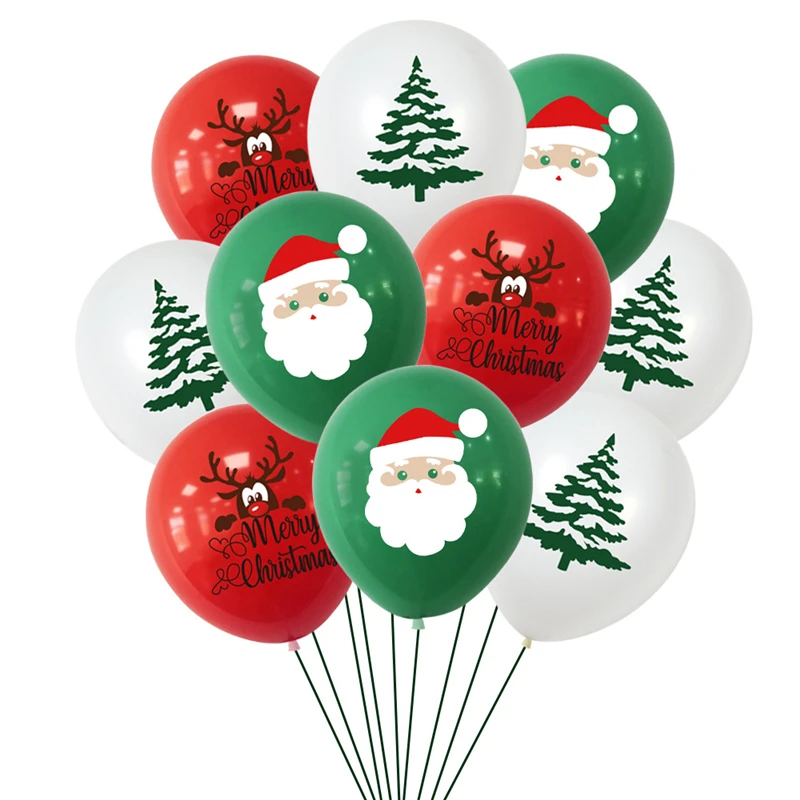12 inch Latex Balloon Set Christmas Party Decorations Kids Xmas Toys Santa Claus Air Balls Globos Festival Balon Party Supplies