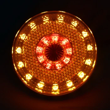 

CITALL 2Pcs Car Motorcycle Trailer 12V 24 LED Rear Tail Brake Stop Marker Light Lamp Indicator Amber Round Reflector Decoration
