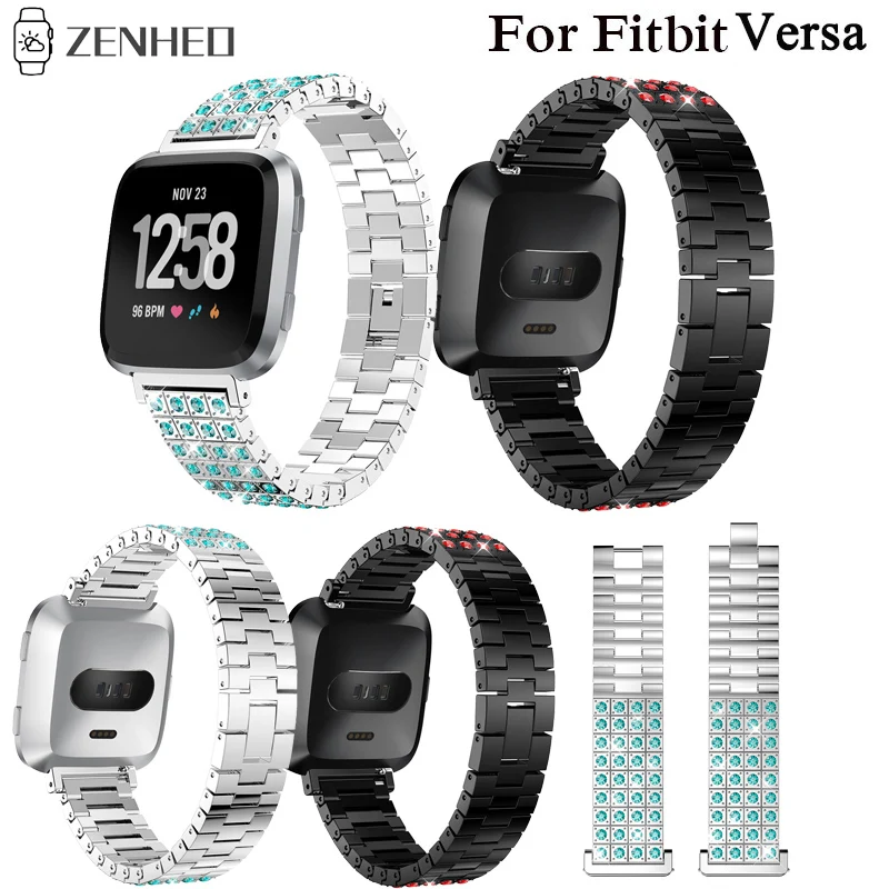 Стразы из сплава ремешок для часов для Fitbit Versa Frontier классический смарт-браслет ремешок для Fitbit Versa сменный ремешок для часов
