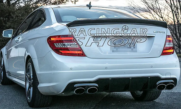 V Style Real Carbon Fiber Trunk Boot Spoiler Wing Lip Fit For Mercedes Benz W204 Coupe 2-Door C200 C250 C300 2012UP