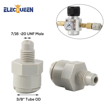 

Quick Push-in Fit Connectors,3/8" Tube OD x 7/16" UNF Male Plastic Straight Adapter Fitting,Speed Fit For Homebrew Co2 Regulator