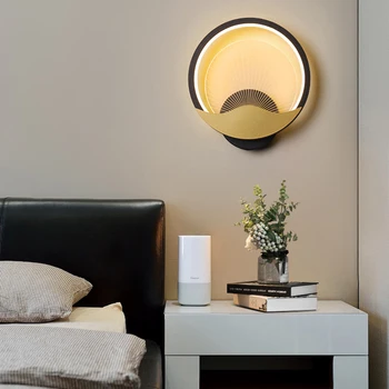 

New LED Wall Lamp Bedroom Bedside Lamp Nordic Modern Minimalist Creative Stair Aisle Living Room Round Acrylic Wall Lamp