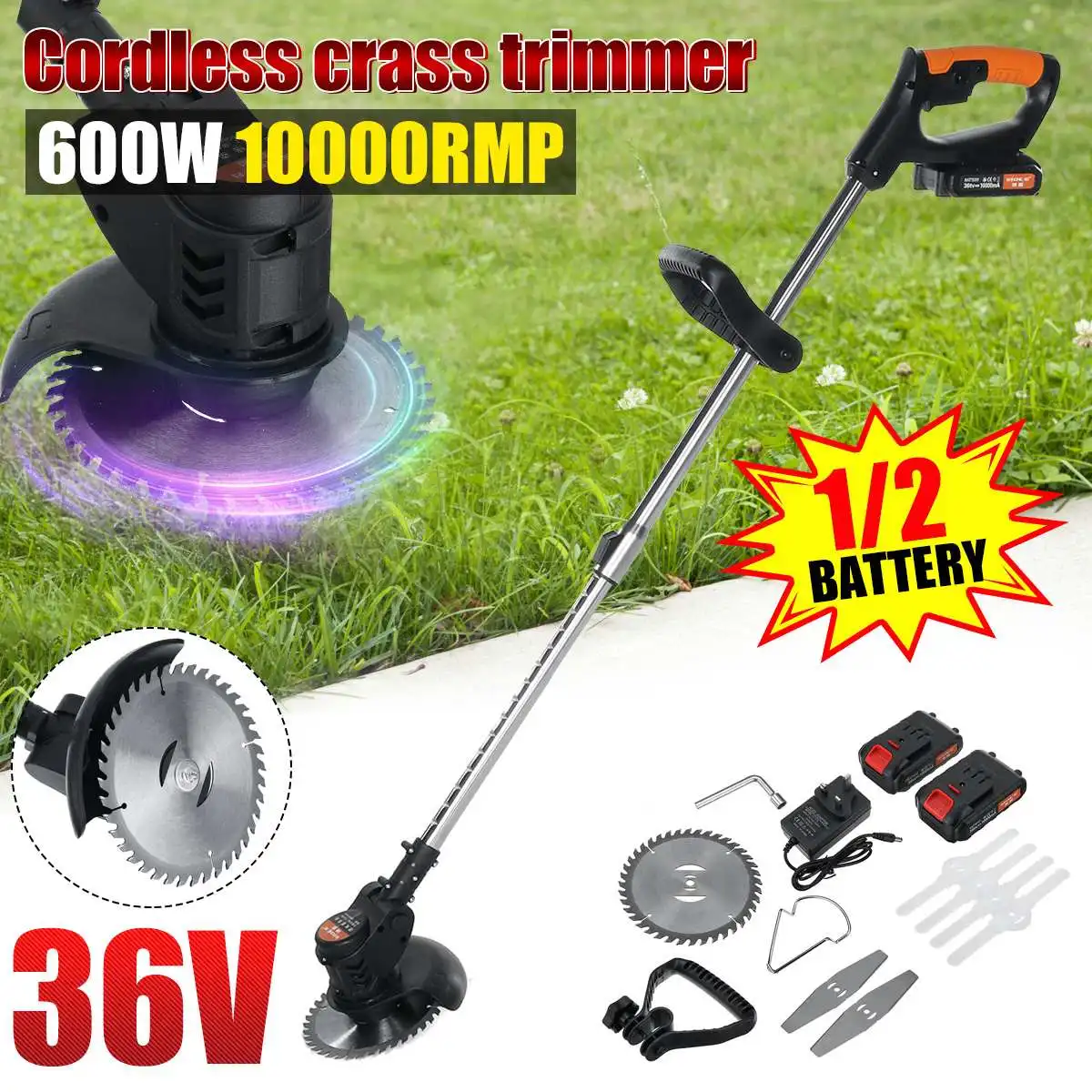 Электрическая газонокосилка беспроводной триммер для травы и живой изгороди С