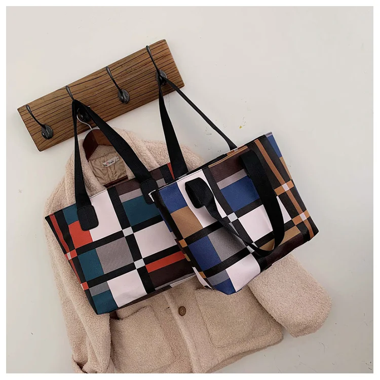 

2019 Plaid Tote for Women Pu Leather Large Capacity Designer Bags Ladies Hot Sale Shoulder Bag Shopping Bags Luxury Clutch