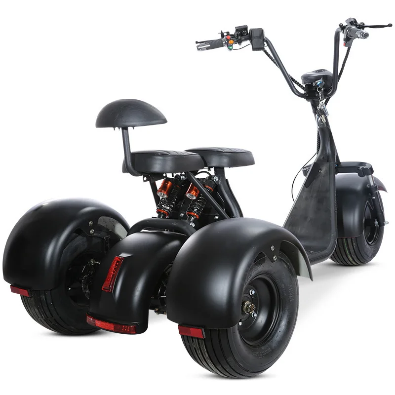 

Harley Electric Ticycle For Adult Wide Tire Front and Rear Shock Absorption Lithium Battery Removable Suitable for The City
