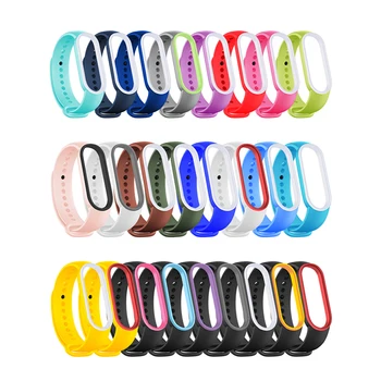 

Two-color Silicone Strap For Xiaomi MI Band 5 Strap Smart Wristband Bracelet Sweat Waterproof Soft Smart Wearable Accessories