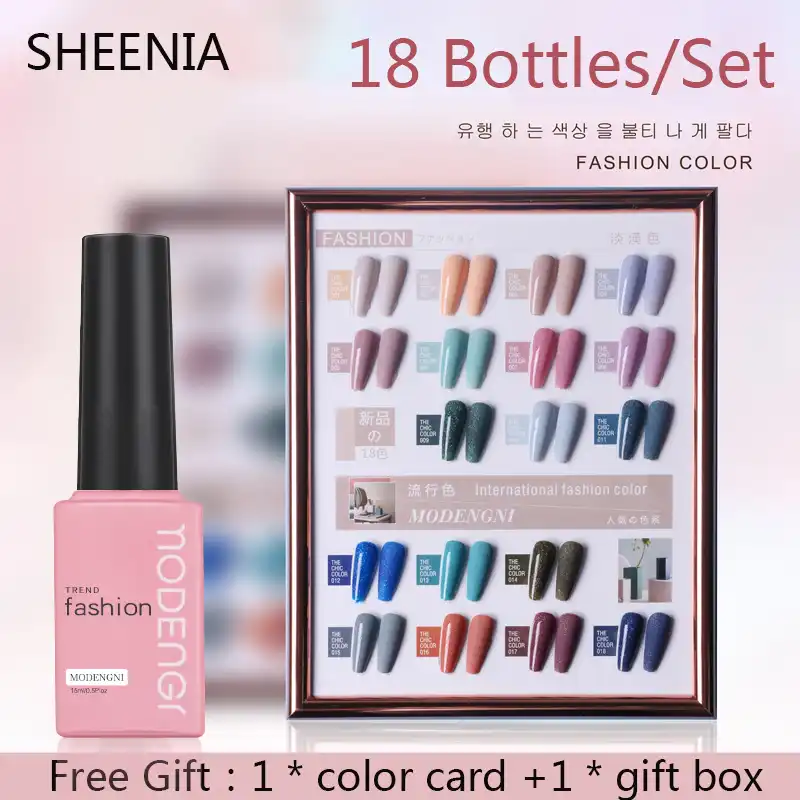 Sheenia ジェルネイルポリッシュ 15 ミリリットルマニキュアセットネイルアートステッカーデコレーションネイルジェル Polsih 必要ベース トップコートワニスラッカー セット キット Aliexpress