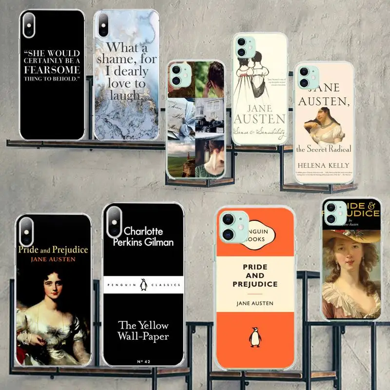 

HPCHCJHM Pride And Prejudice Jane Austen Coque Shell Phone Case for iPhone 11 pro XS MAX 8 7 6 6S Plus X 5S SE 2020 XR cover