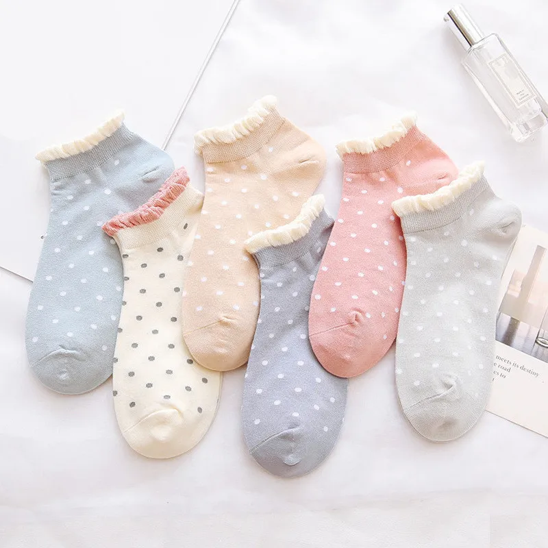 

5Pairs/Lot Cartoon Stripe Cute Socks Women Soft Cotton Short Socks Girl Casual Summer Autumn Ankle Socks