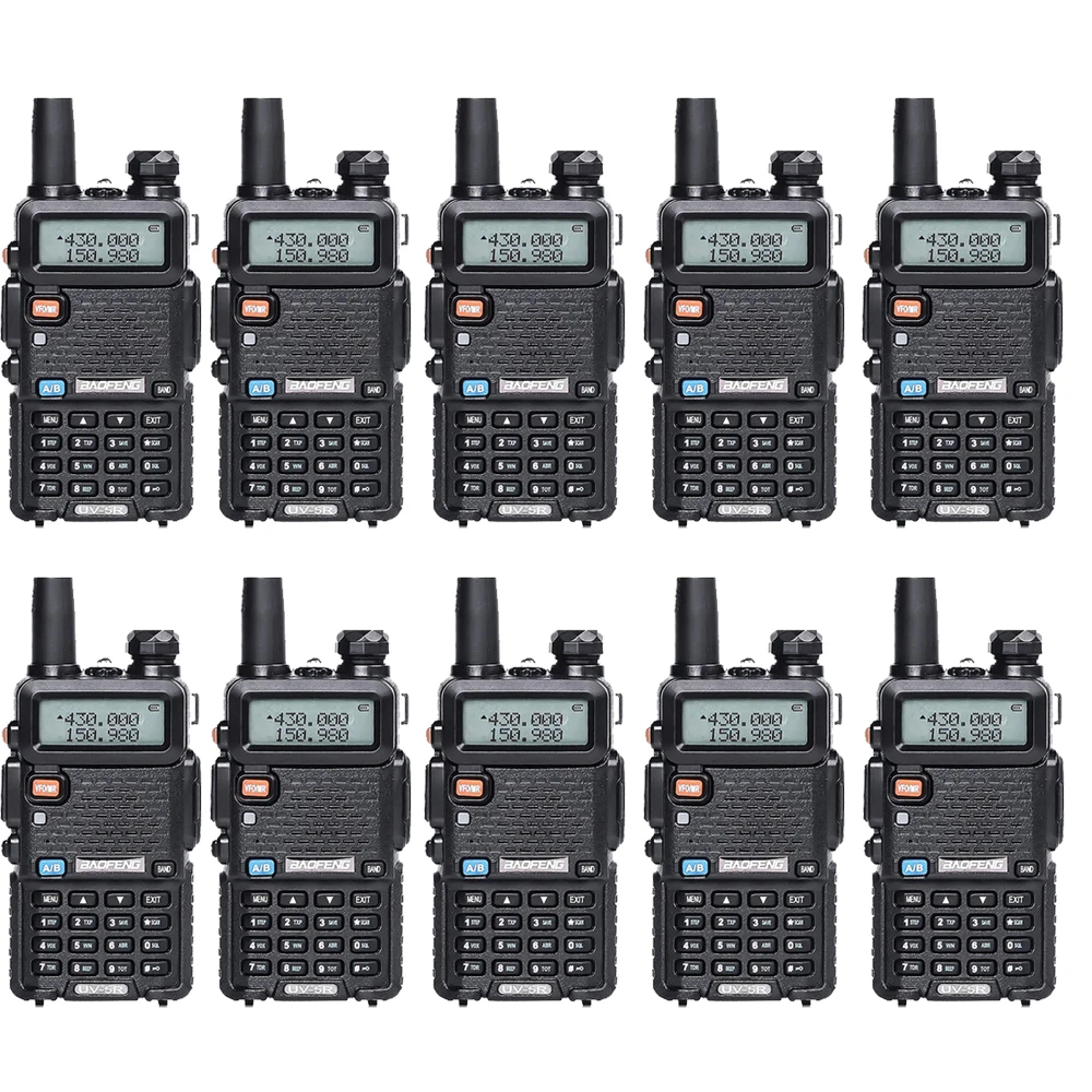 10 шт. BaoFeng UV-5R Двухдиапазонная рация VHF UHF 136-174 400-520Mhz двухстороннее радио радиоприемопередатчик BF UV-5R - Цвет: radio only