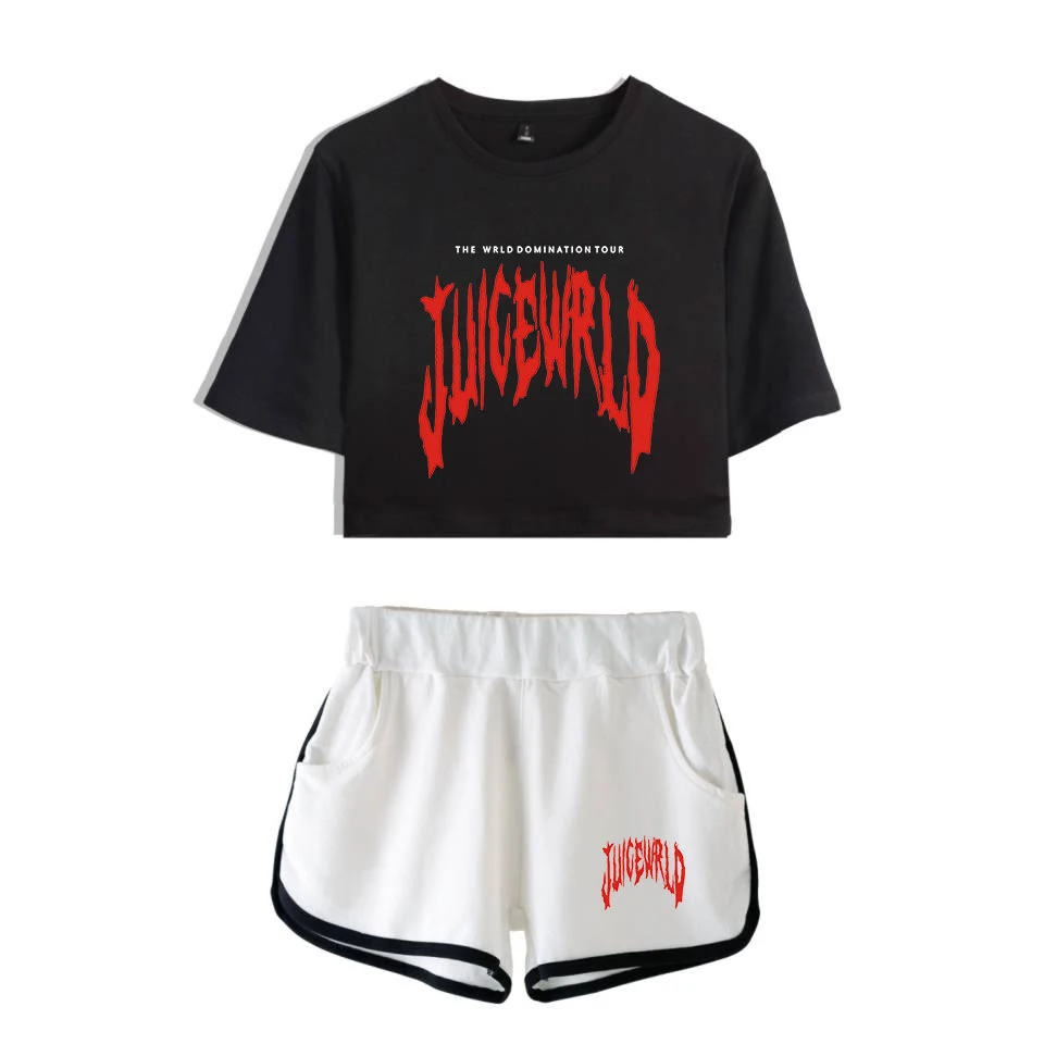 Rapper Juice WRLD "все девочки одинаковые" "Lucid Dreams" принт женский костюм из двух предметов шорты+ милые футболки горячая Распродажа одежды