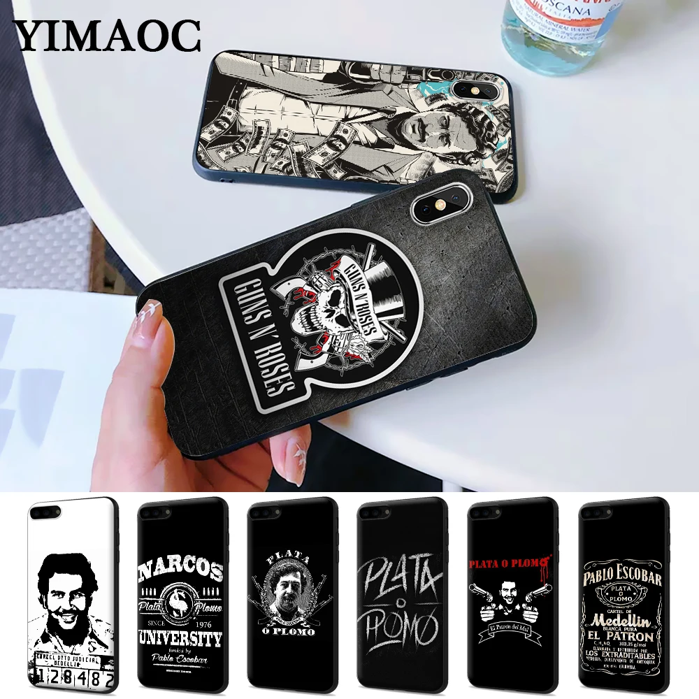 Narcos Pablo Escobar серебристый или свинцовый силиконовый чехол для iPhone 5 5S 6 6S Plus 7 8 11 Pro X XS