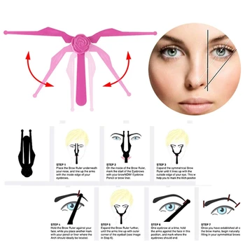 

Thrush Assistant Professional Design Eyebrow Matte Rose Red Thrush Card Portable Ever-changing Eyebrow Ruler Repair