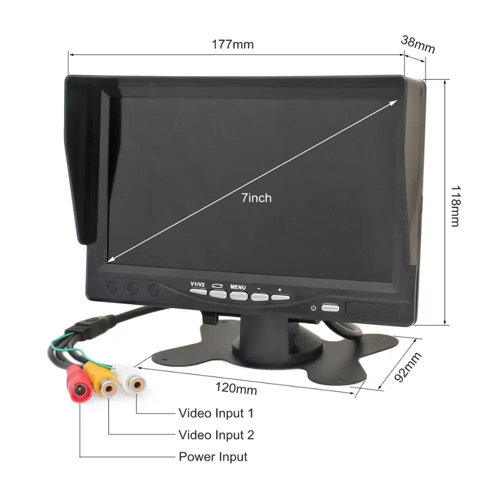 DIYKIT 7 дюймов HD TFT LCD Автомобильный Монитор дисплей задний вид автомобиля монитор