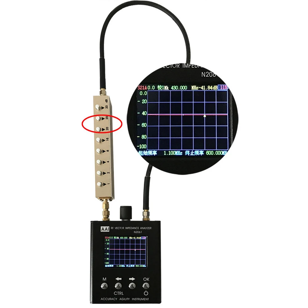 N2061SA коротковолновый анализатор антенны 1,1 МГц-1300 МГц сопротивление Reactance SWR s11 векторное сопротивление анализатор антенны
