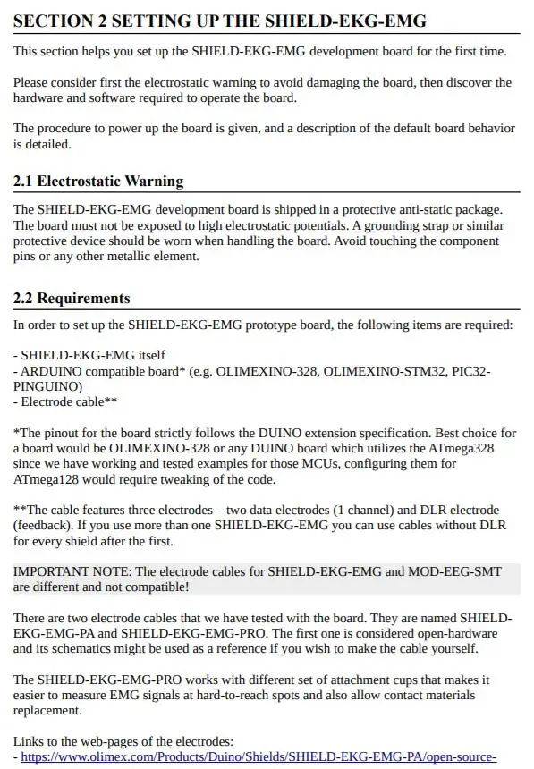 1 шт. x SHIELD-EKG-EMG EKG/EMG щит для DUINOMITE, PINGUINO, MAPLE Arduino как платы