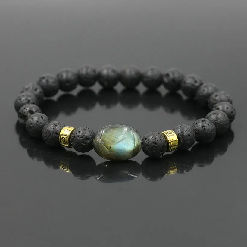 Top Quality Men's Bracelet Hematite Stone Labradorite Moonstone Beads Bracelet For Women Buddha Bracelet Jewelry Gift Tobilleras - Image 4