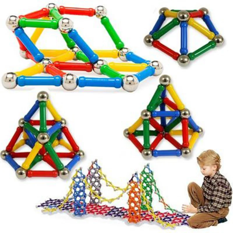 

103pcs DIY Designer Educational Funny ToysMagnet Metal Balls Kids Magnetic Building Blocks Toys Construction Toy Accessories