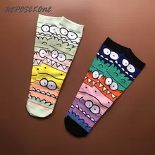 Продукт, парные носки в стиле Харадзюку С мультяшным монстром, модные носки в стиле хип-хоп, зимние носки в подарок, забавные носки для скейтборда