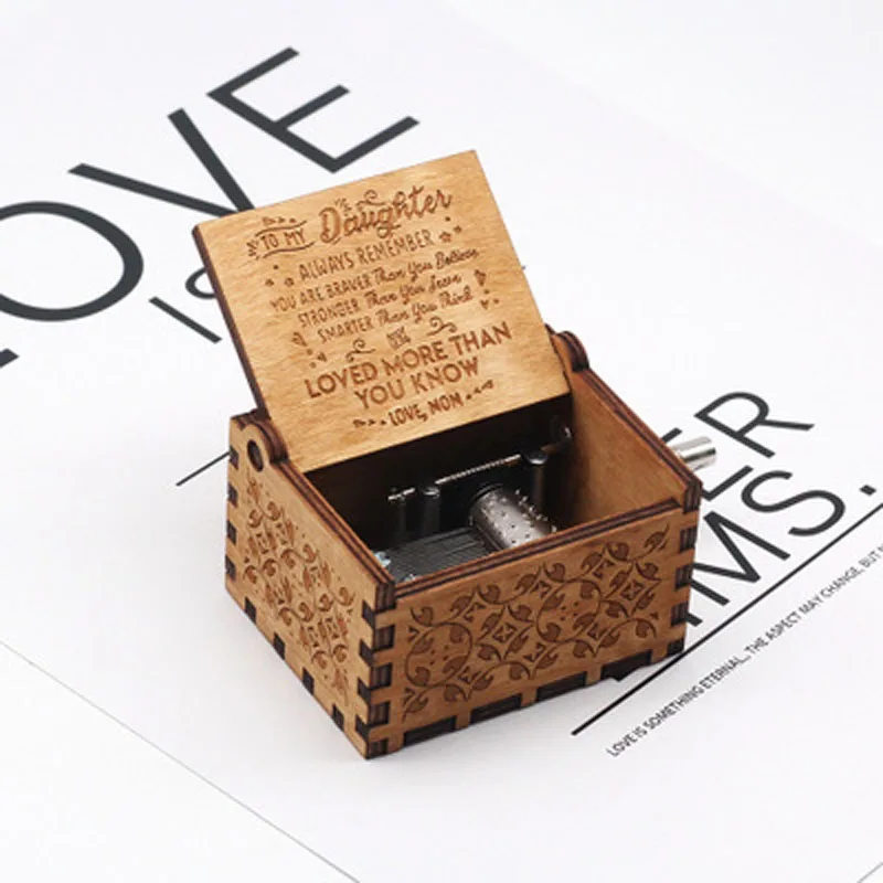

Creative Classical Eight-tone Box Carving Hand-crafted Wood Handicraft Arrangement Music Box personalized gift