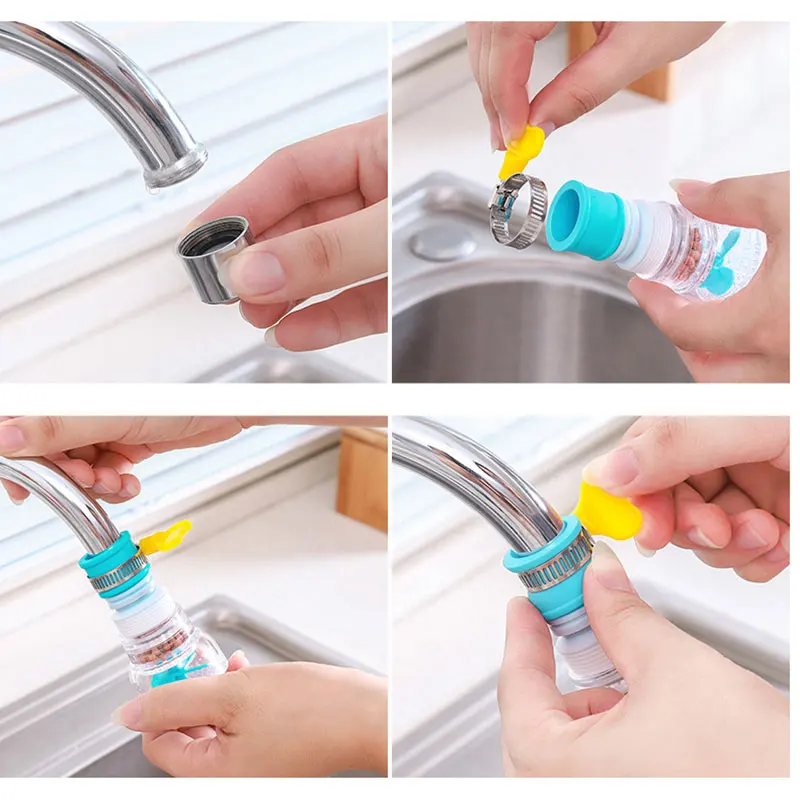 

360 Degree Kitchen Adjustable Faucet Extender Booster Filter Tap Splash-proof Kitchen Water Filter Dropshipping