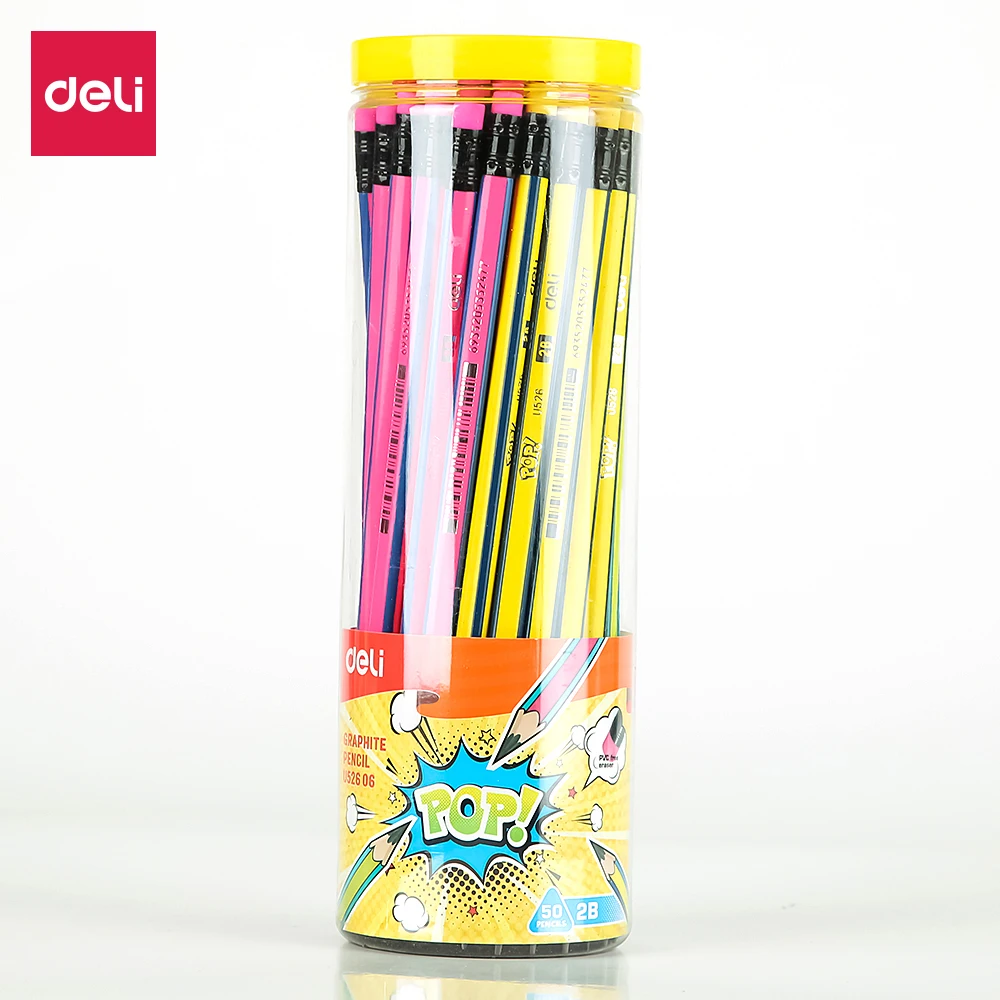 

DELI Graphite Pencils for School 1 Tube(50PCS) 2B Cute Pencil Drawing Pencil Set Pencils for Kids EU52606