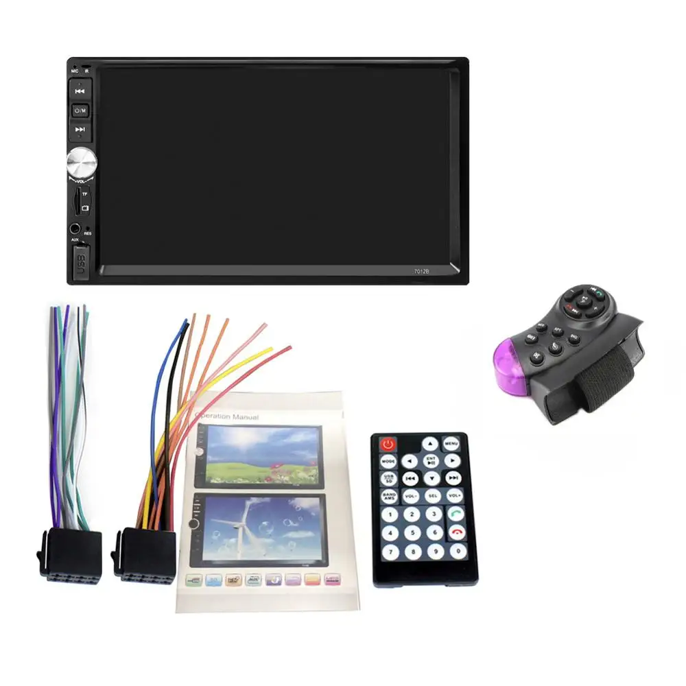 2 din автомагнитола coche recorder Bluetooth 2din 12 В плеер " HD сенсорный экран MP3 MP5 Авто аудио стерео TF USB FM Авторадио 7012b - Цвет: With Control