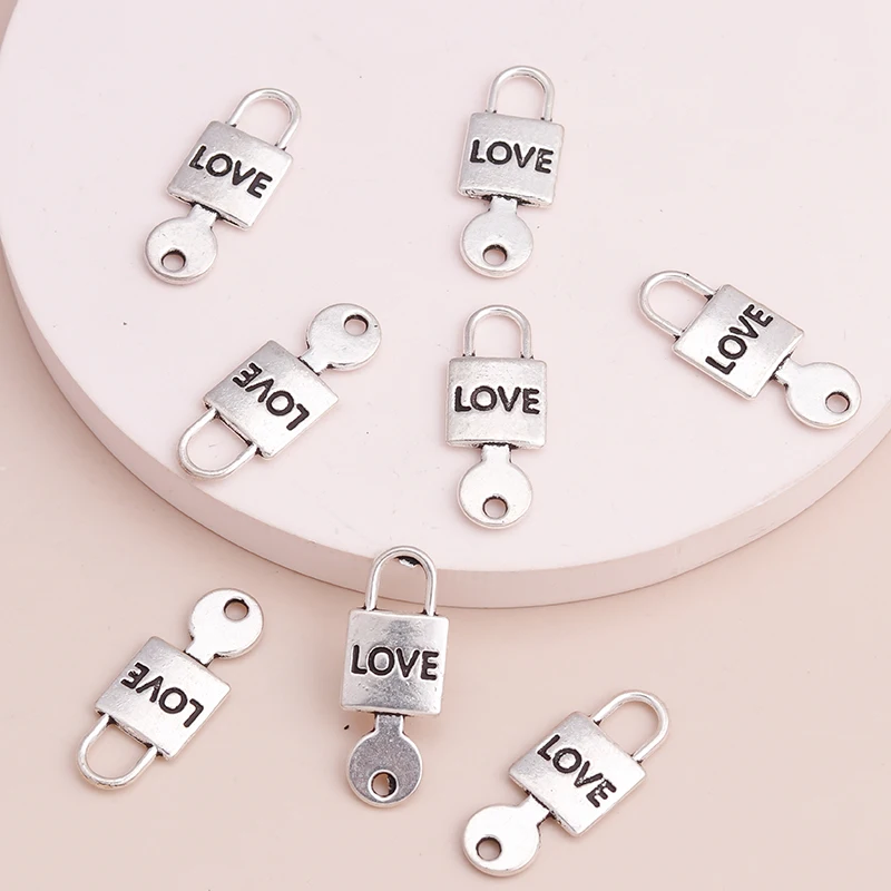 20pcs 25x10mm Tiny Love Lock Key Charms Pendants for Handmade Jewelry DIY Necklaces Bracelets Metal Alloy Gifts | Украшения и
