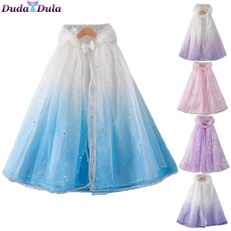 Spring and Autumn Girls Clothes Cloak Tulle Halloween Fancy Dress Up Mantle Christmas Cosplay Princess | Тематическая одежда и