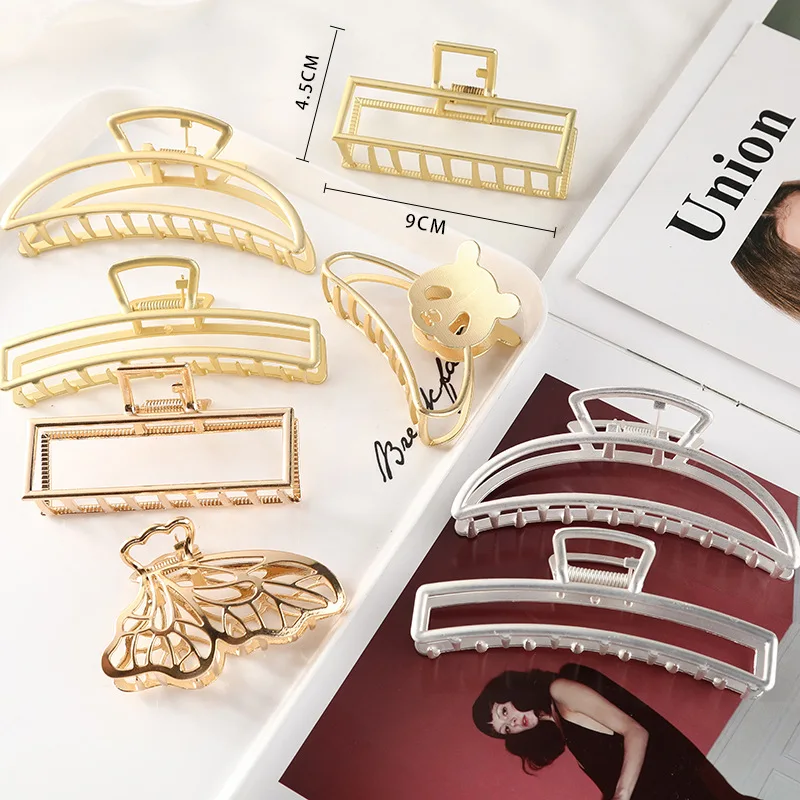 Hot Sale Solid Color Claw Clip Large Barrette Crab Hair Claws Bath Clip Ponytail Clip For Women Girls Hair Accessories Gift bride headband