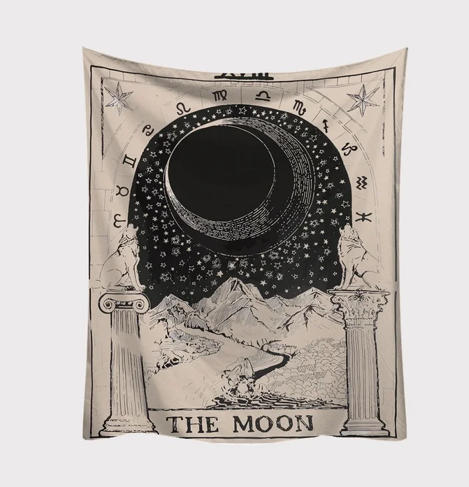 Карты Таро гобелен настенный светильник Астрология divination покрывало Йога пляжный коврик Настенный декор гобелен - Цвет: 1