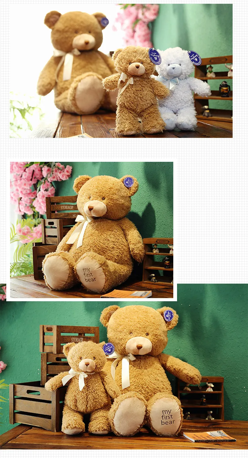 Cute Curly Teddy Bear Doll Children Toy Animals Soft down Cotton Filling Stuffed Toy