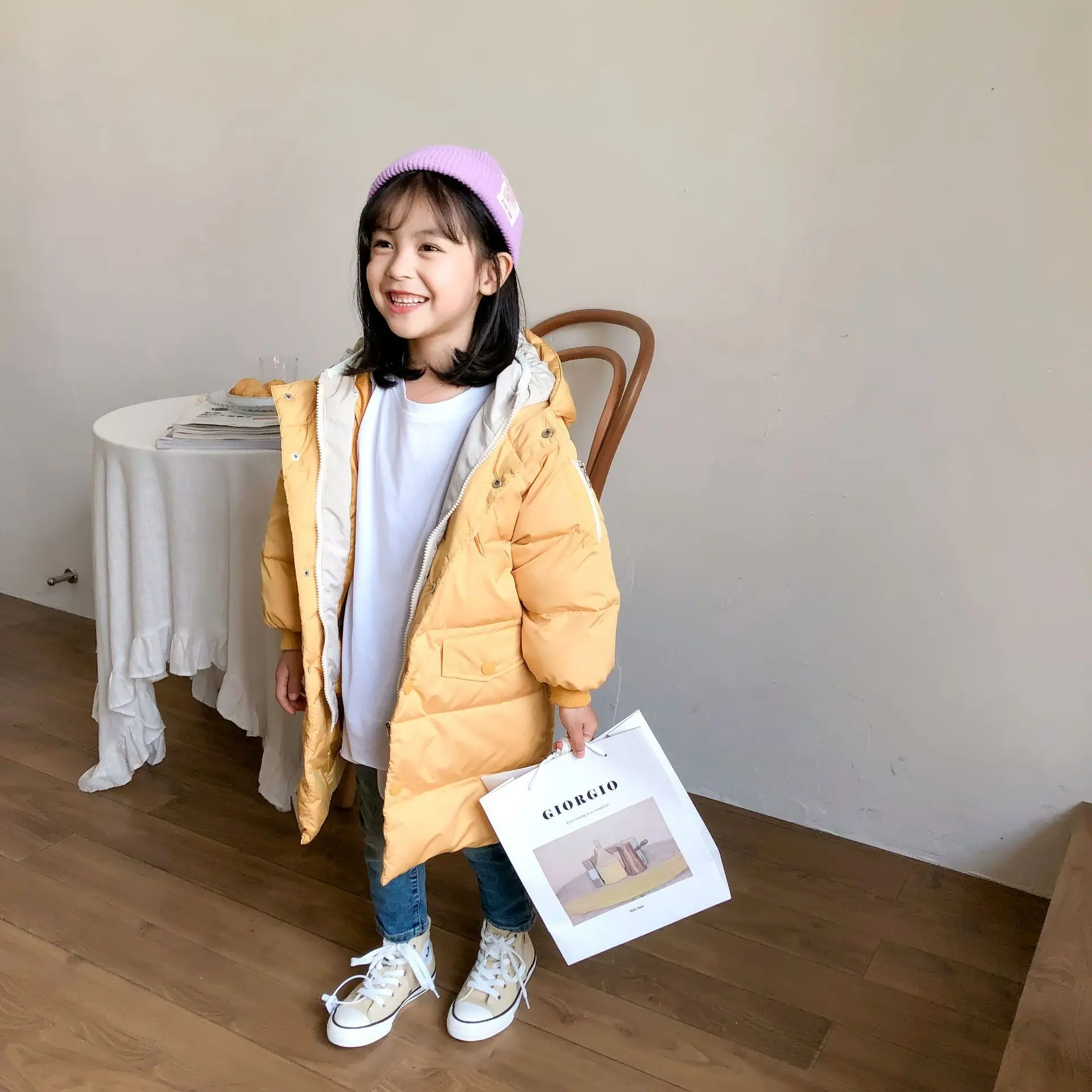 

2019 Jackets For Girls Boys Coats Print Winter Warm Girls Down Jacket Children Clothing Cotton Hooded Kids Outerwear